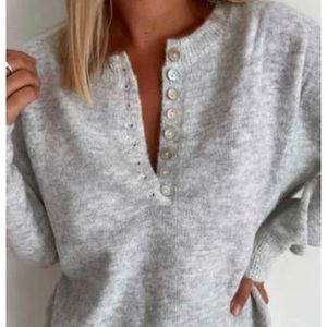 Soft V Neck Henley sweater NWT